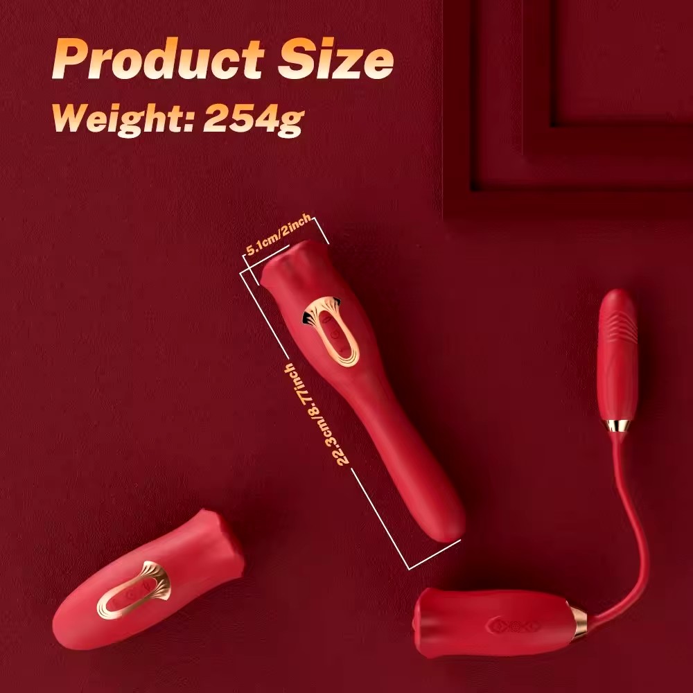 10 Mode Vibration & 10 Mode Bite 2-in-1 Thrusting Clitoral Tongue Vibrator - G Spot Stimulator Licking Vibrator Sex Toy for Women - Discreet Delivery India - Image 13