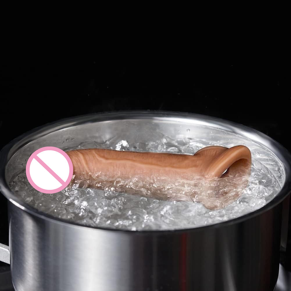 India's Best Realistic Silicone Penis Extender & Erection Enhancement Sleeve - Reusable Black Condom Penis Sleeve Adult Men Sex Toys - Image 8