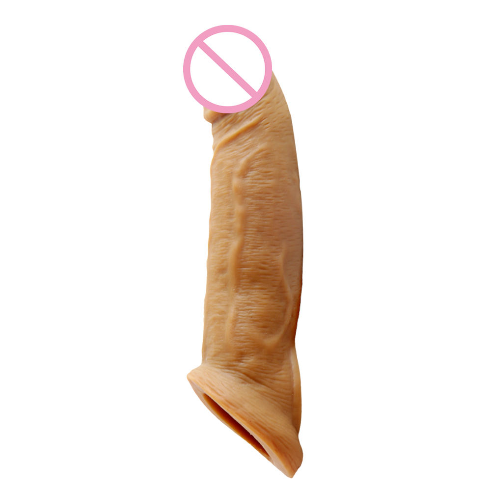 India's Best Realistic Silicone Penis Extender & Erection Enhancement Sleeve - Reusable Black Condom Penis Sleeve Adult Men Sex Toys - Image 9
