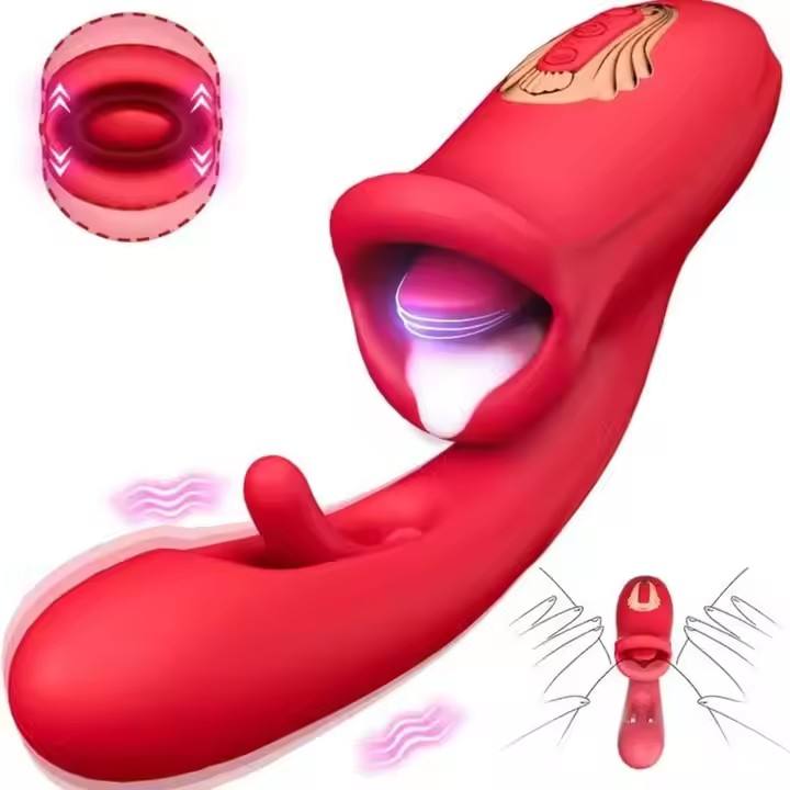 Premium 3-in-1 Tongue Licking & G-Spot Vibrator - Waterproof Clitoral & Nipple Stimulator Sex Toy for Couples - Best Adult Wellness Product in India