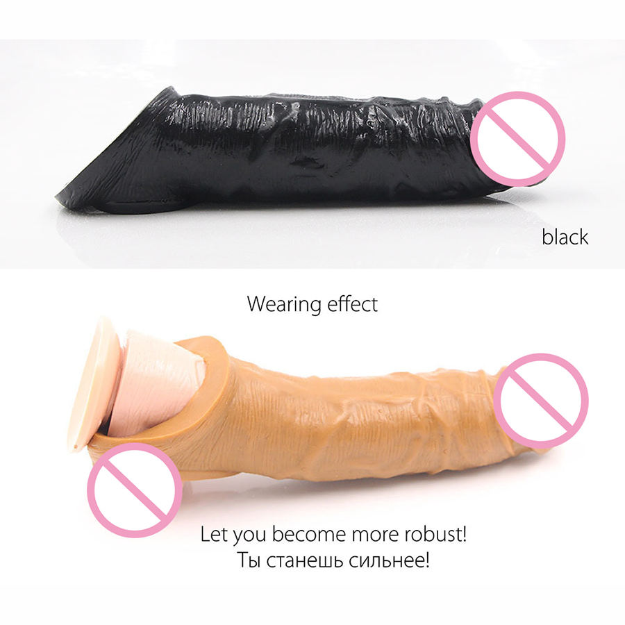 India's Best Realistic Silicone Huge Penis Sleeve & Cock Extender - Reusable Delay Condom for Men - Soft TPE Male Enhancement Adult Toy - Image 8