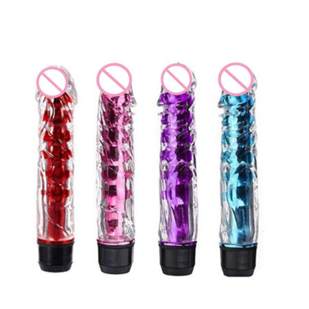 Realistic Crystal Head Vibrating Dildo with LED Light - Premium Medical TPE Light Up Sex Toy for Women & Couples - Best Adult Wellness Product in India