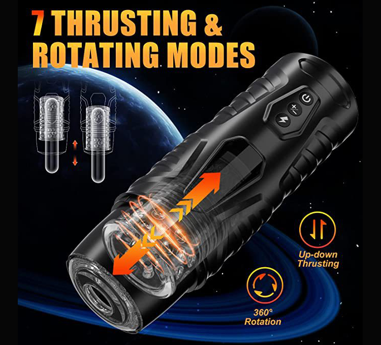 Premium Automatic Male Masturbator Cup - Thrusting & Rotating 3D Realistic Stroker - Hands-Free Vibration Adult Sex Toy for Men India - Image 5