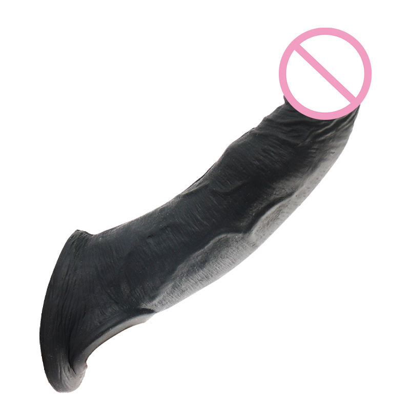 India's Best Realistic Silicone Penis Extender & Erection Enhancement Sleeve - Reusable Black Condom Penis Sleeve Adult Men Sex Toys - Image 6
